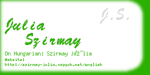 julia szirmay business card